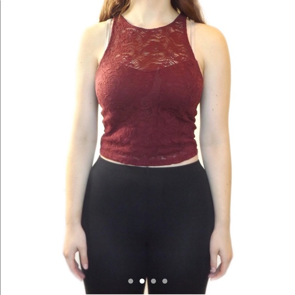 American eagle red lace tank top - Picture 2 of 4